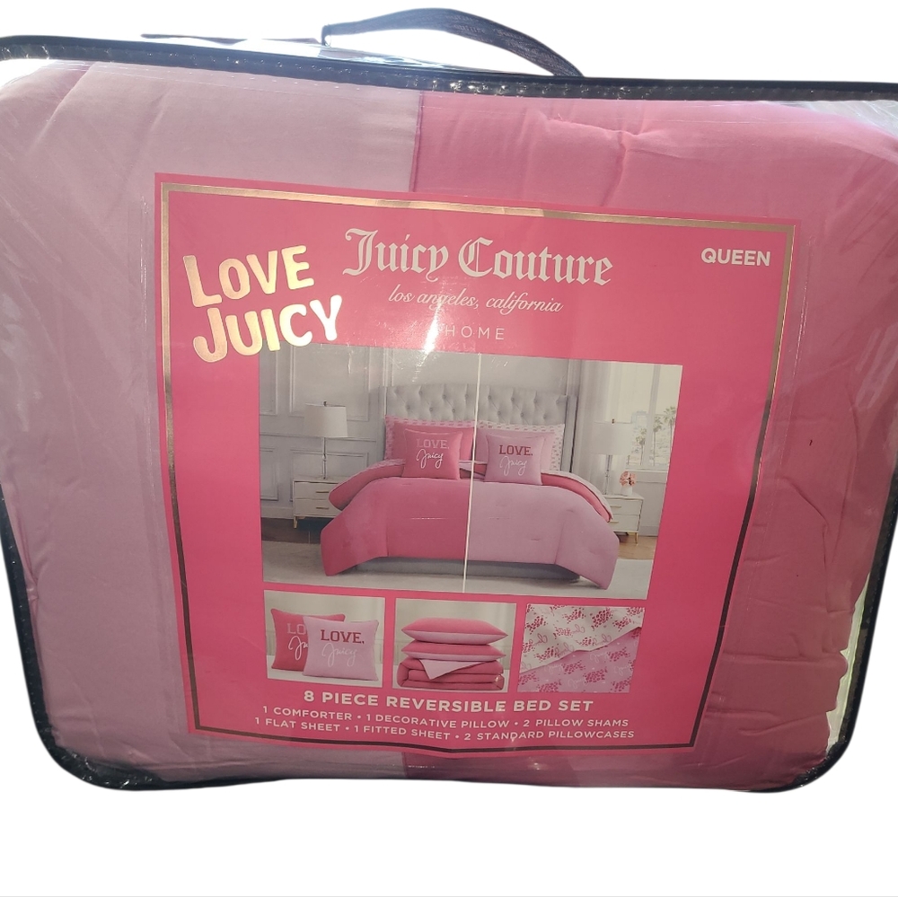 💕HP💕Juicy Couture Pink Bedding Set - Queen